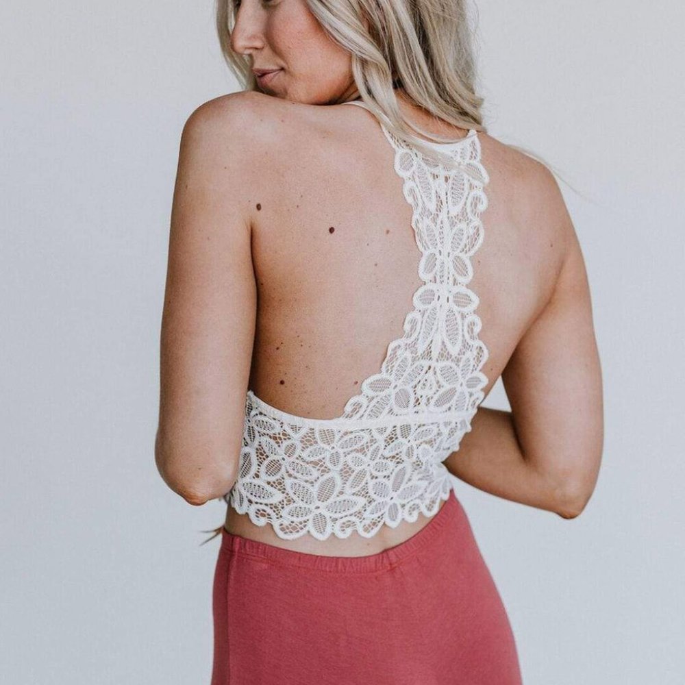 White Crochet Lace Bralette - Picture 2 of 16